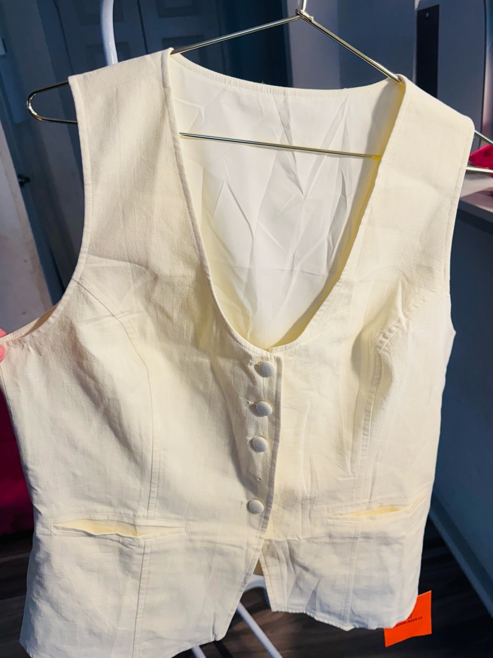 Classic Women's Cream Button-Front Vest